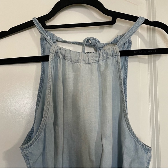 Cloth & Stone Blue Chambray Sleeveless Tie-Back Mini Dress - Picture 5 of 10